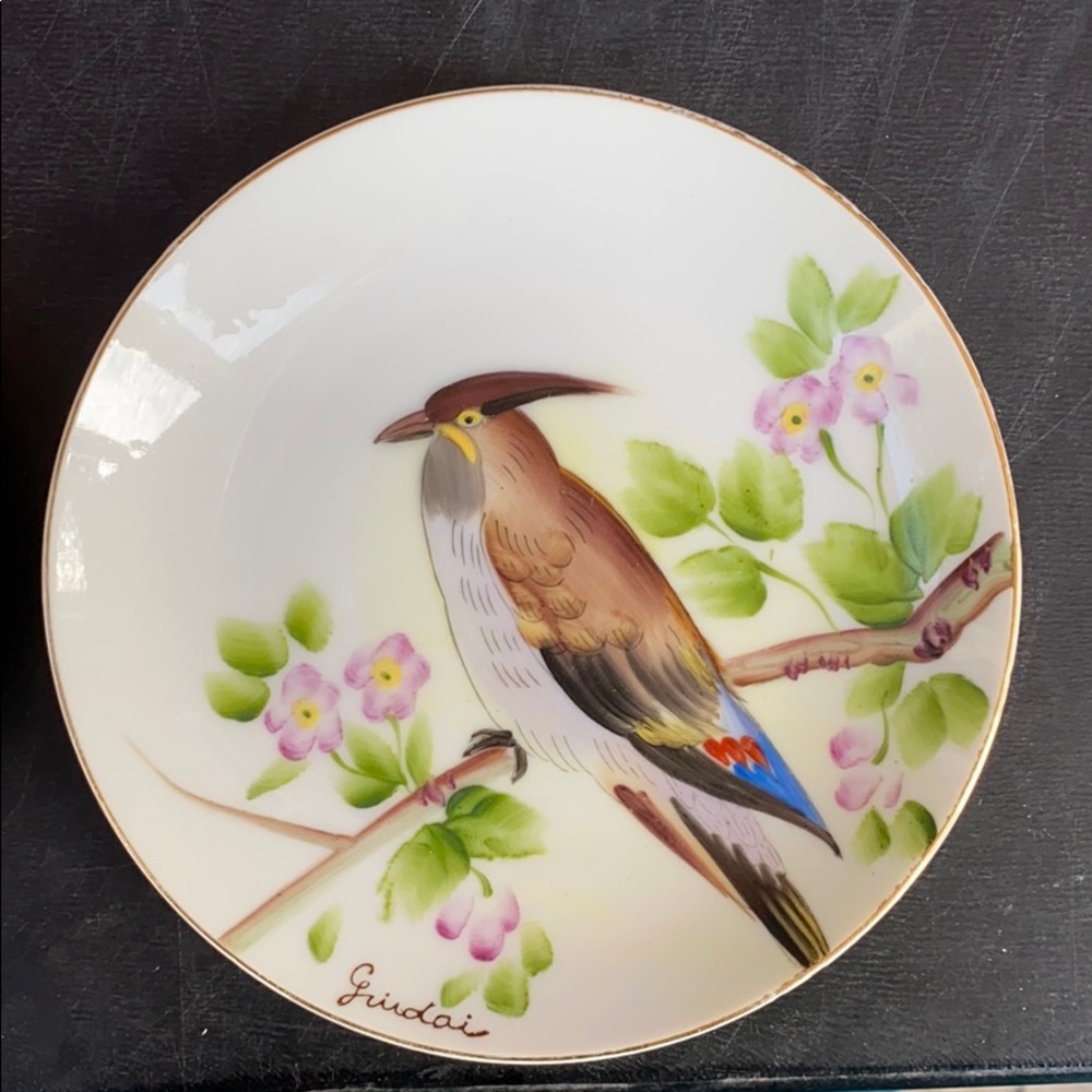 Vintage 1960s Hand Painted Bird Plates Japan - Picture 5 of 9